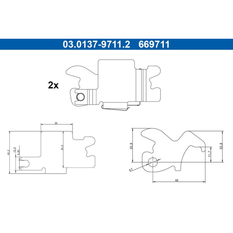 Zubehörsatz, Feststellbremsbacken 03.0137-9711.2 Zubehörsatz, Feststellbremsbacken 03.0137-9711.2