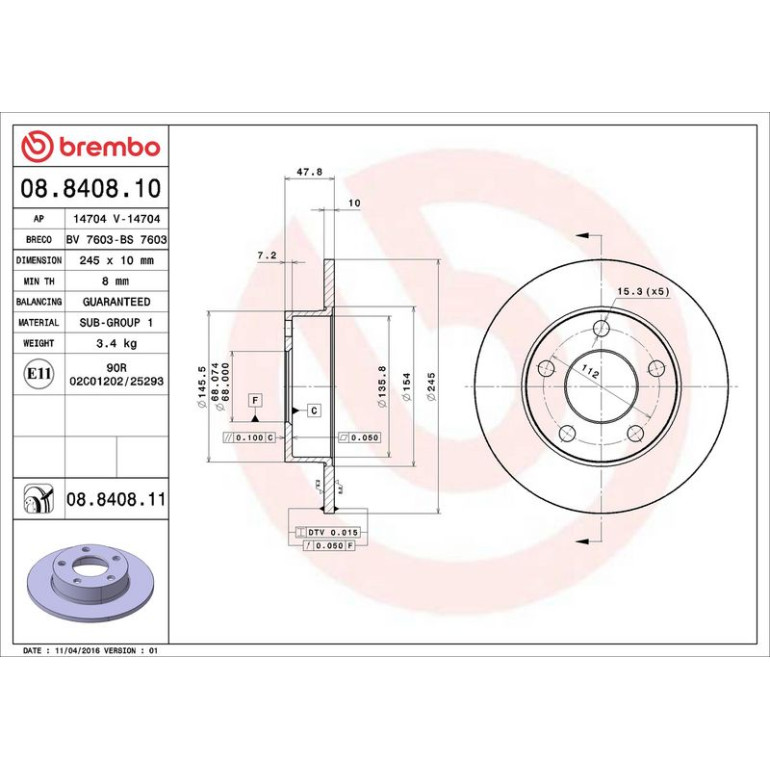 Bremsscheibe 08.8408.11