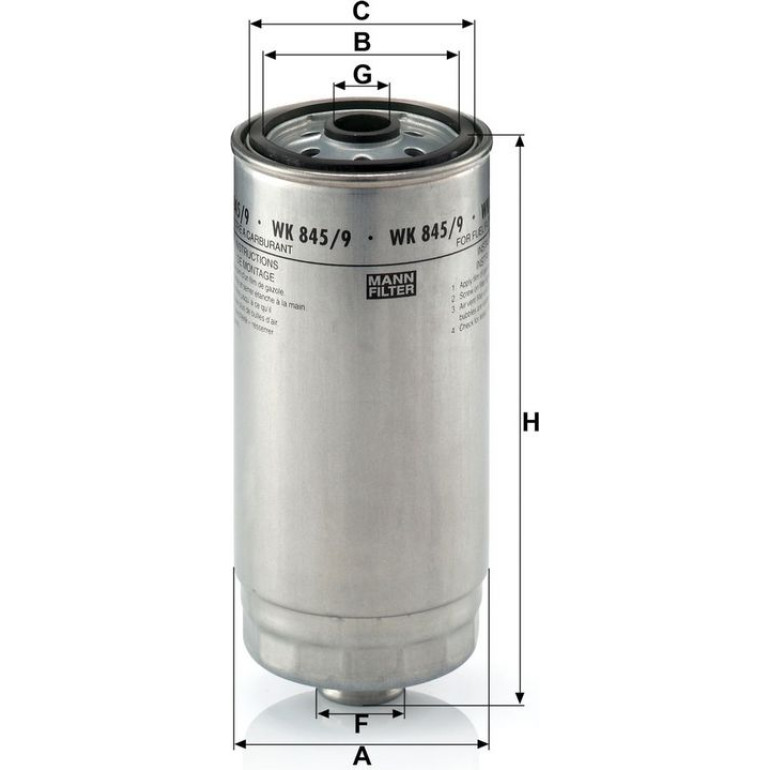 Kraftstofffilter WK 845/9 Kraftstofffilter WK 845/9