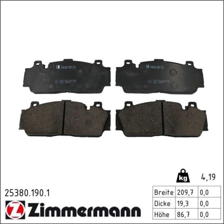 Bremsbelagsatz, Scheibenbremse 25380.190.1 Bremsbelagsatz, Scheibenbremse 25380.190.1