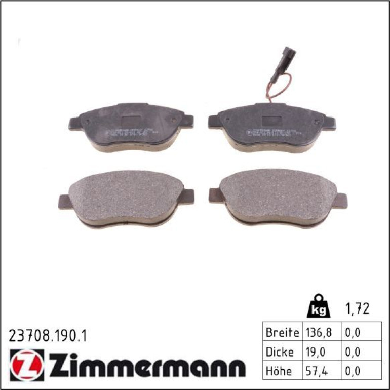 Bremsbelagsatz, Scheibenbremse 23708.190.1 Bremsbelagsatz, Scheibenbremse 23708.190.1