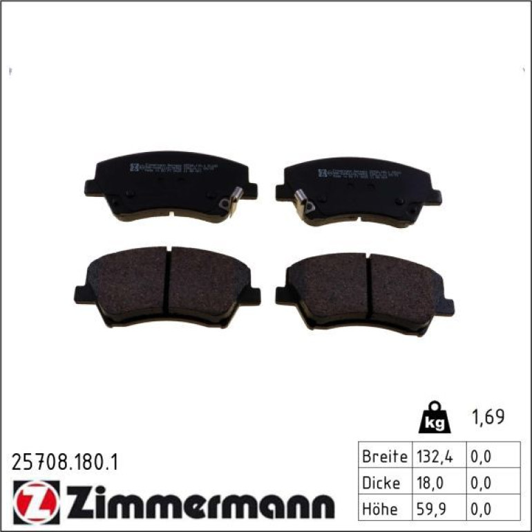 Bremsbelagsatz, Scheibenbremse 25708.180.1 Bremsbelagsatz, Scheibenbremse 25708.180.1
