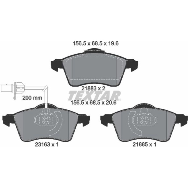 Bremsbelagsatz, Scheibenbremse 2188501 Bremsbelagsatz, Scheibenbremse 2188501