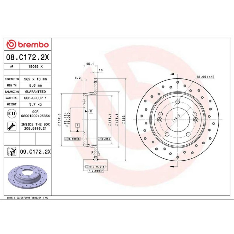 Bremsscheibe 08.C172.2X Bremsscheibe 08.C172.2X