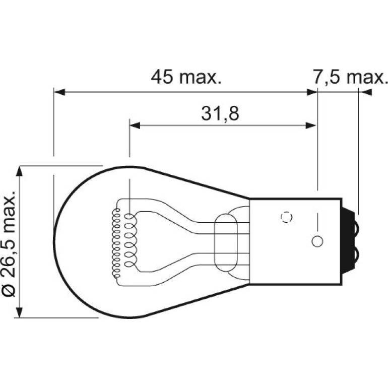 Glühlampe, Brems-/Schlusslicht 032205 Glühlampe, Brems-/Schlusslicht 032205