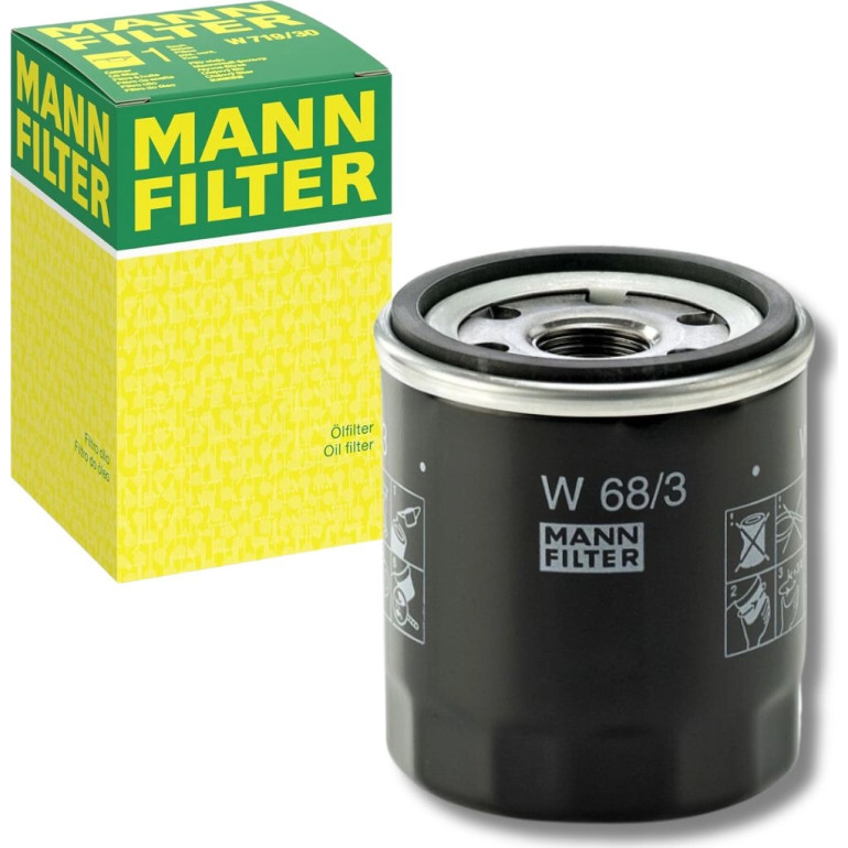 MANN-FILTER W 68/3 Ölfilter 3/4-16 UNF, mit einem Rücklaufsperrventil, Anschraubfilter MANN-FILTER W 68/3 Ölfilter 3/4-16 UNF, mit einem Rücklaufsperrventil, Anschraubfilter