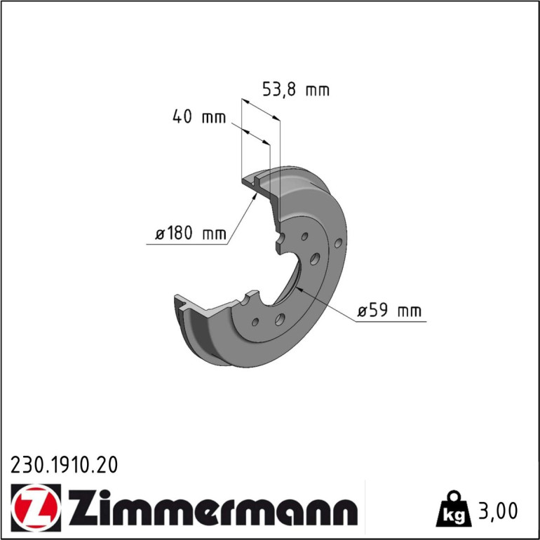 Bremstrommel 230.1910.20 Bremstrommel 230.1910.20