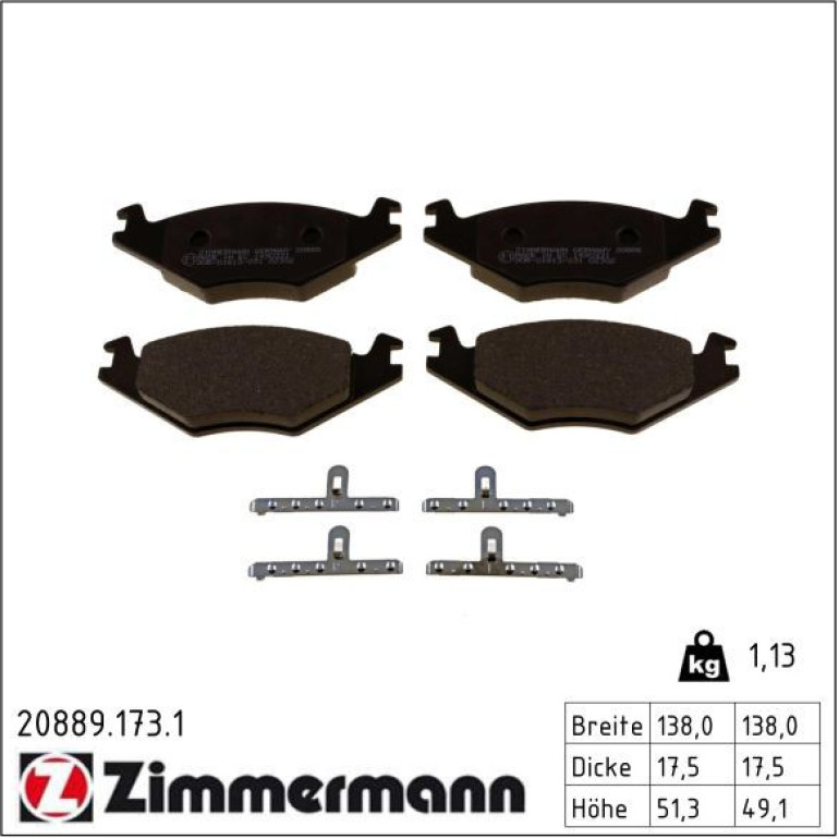 Bremsbelagsatz, Scheibenbremse 20889.173.1 Bremsbelagsatz, Scheibenbremse 20889.173.1