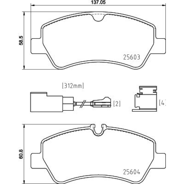 Bremsbelagsatz, Scheibenbremse 8DB 355 025-161 Bremsbelagsatz, Scheibenbremse 8DB 355 025-161