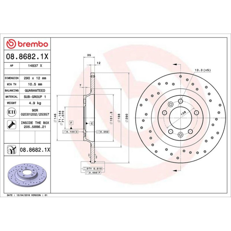 Bremsscheibe 08.8682.1X Bremsscheibe 08.8682.1X