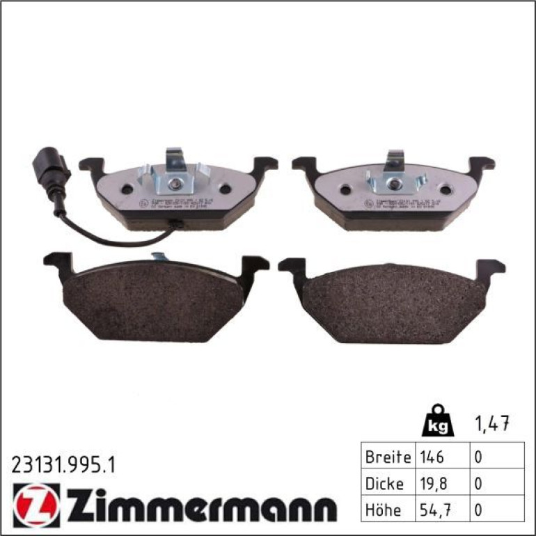 Bremsbelagsatz, Scheibenbremse 23131.995.1 Bremsbelagsatz, Scheibenbremse 23131.995.1