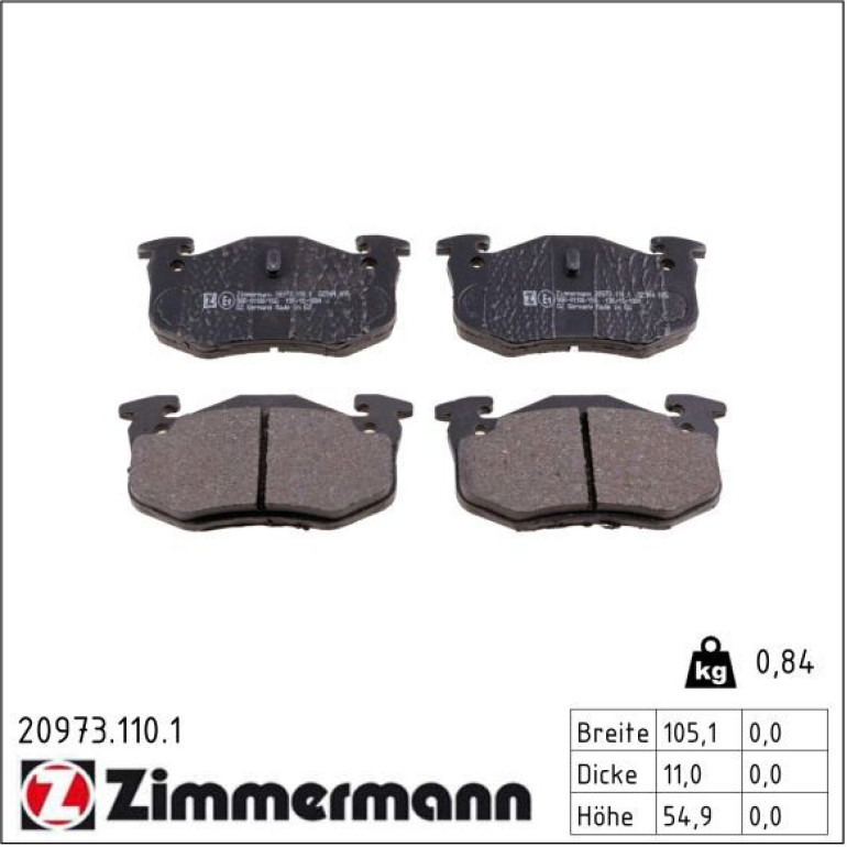Bremsbelagsatz, Scheibenbremse 20973.110.1 Bremsbelagsatz, Scheibenbremse 20973.110.1