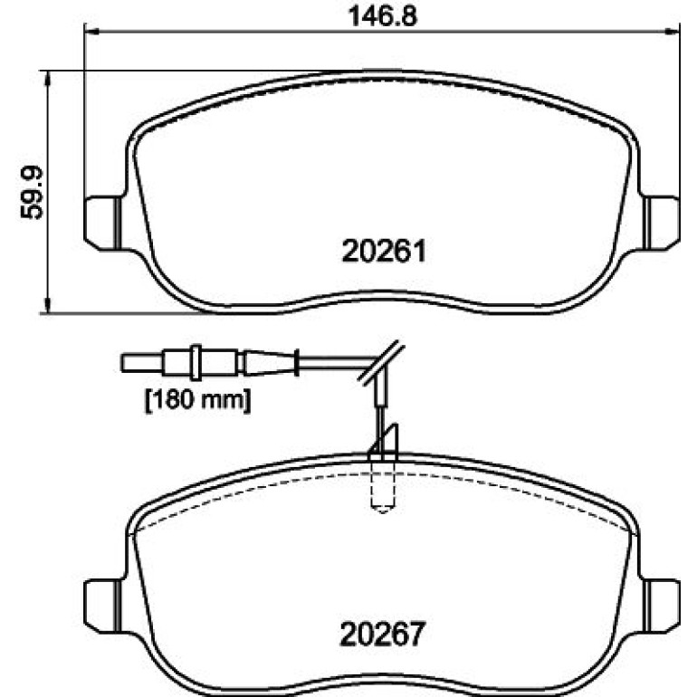Bremsbelagsatz, Scheibenbremse 8DB 355 010-501 Bremsbelagsatz, Scheibenbremse 8DB 355 010-501