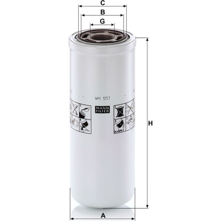 Filter, Arbeitshydraulik WH 1257