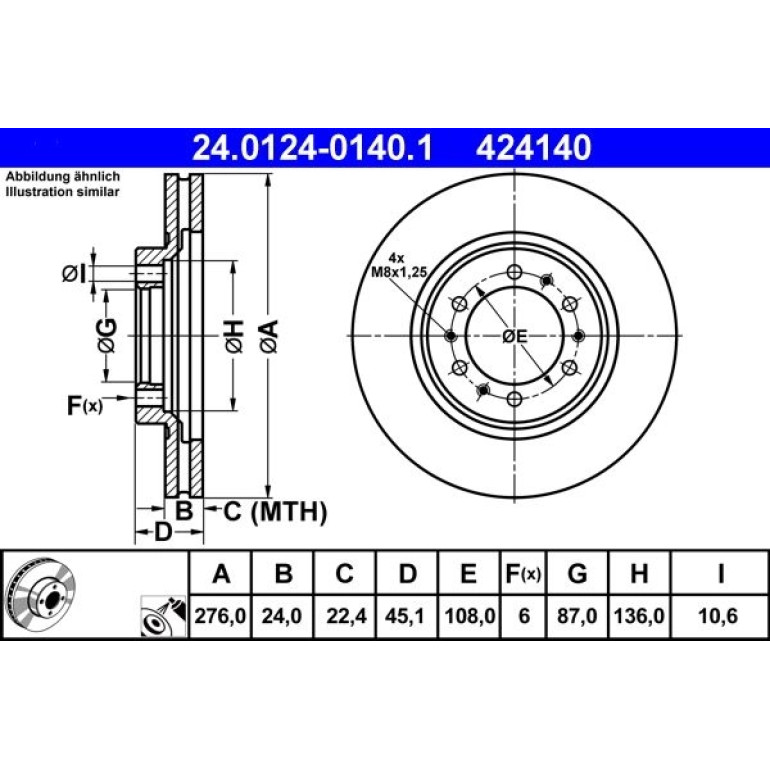 Bremsscheibe 24.0124-0140.1
