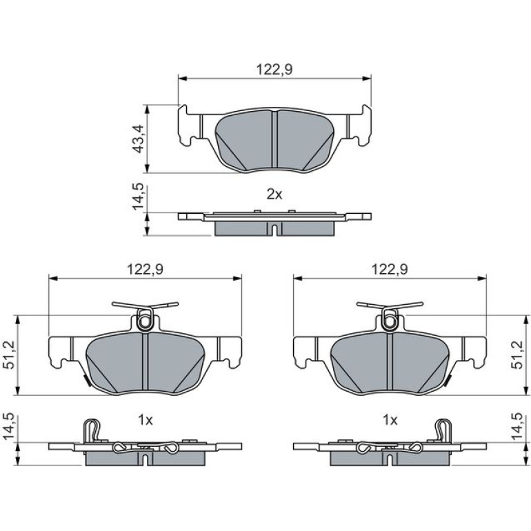 Bremsbelagsatz, Scheibenbremse 0 986 460 027 Bremsbelagsatz, Scheibenbremse 0 986 460 027