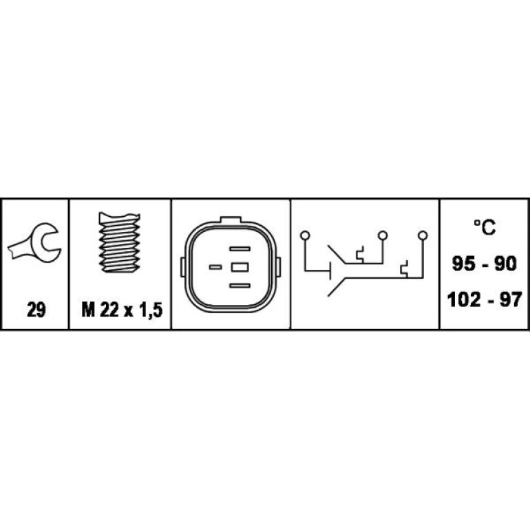 Temperaturschalter, Kühlerlüfter 6ZT 007 837-061 Temperaturschalter, Kühlerlüfter 6ZT 007 837-061