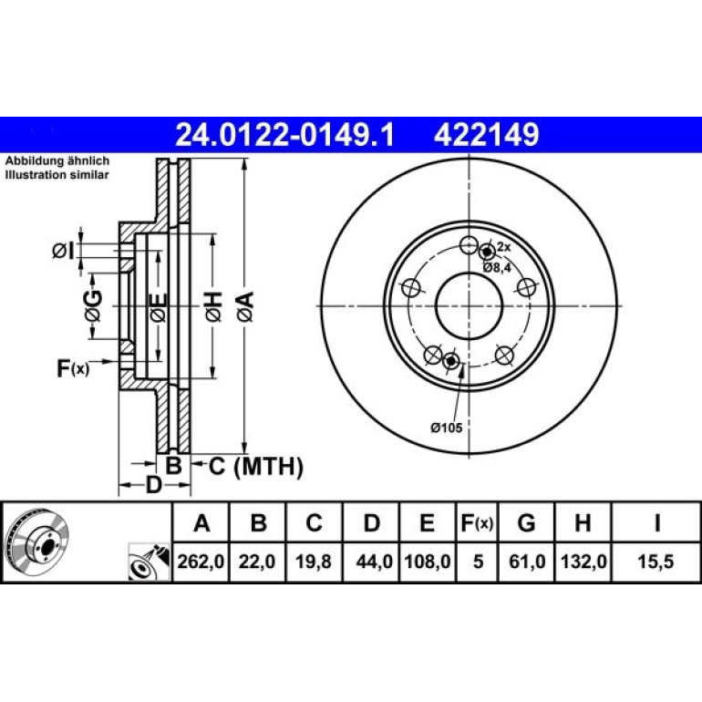 Bremsscheibe 24.0122-0149.1