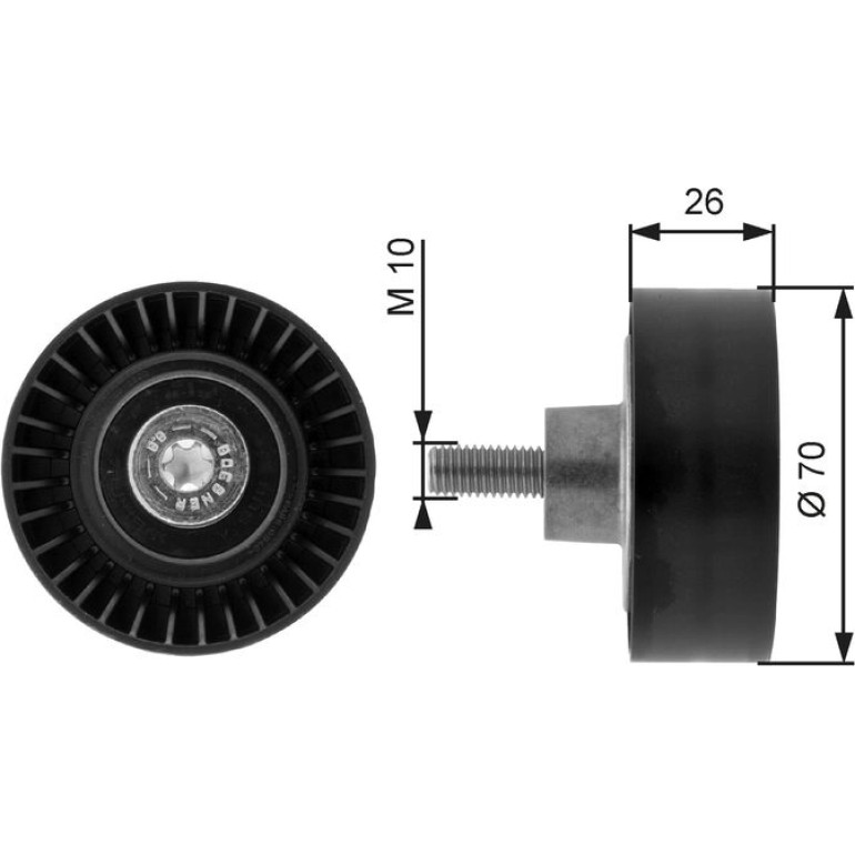 Umlenk-/Führungsrolle, Keilrippenriemen T36163 Umlenk-/Führungsrolle, Keilrippenriemen T36163