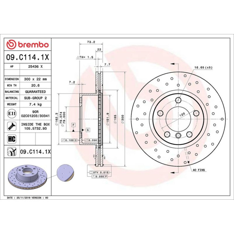 Bremsscheibe 09.C114.1X Bremsscheibe 09.C114.1X