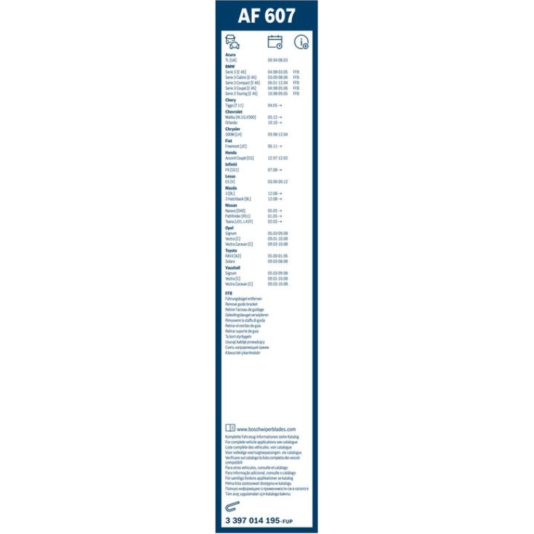 BOSCH AF 607 Scheibenwischer Aerofit 3 397 014 195 BOSCH AF 607 Scheibenwischer Aerofit 3 397 014 195