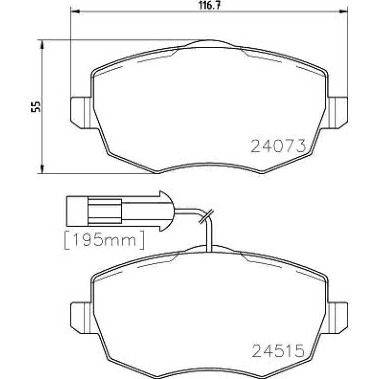 Bremsbelagsatz, Scheibenbremse 8DB 355 012-851