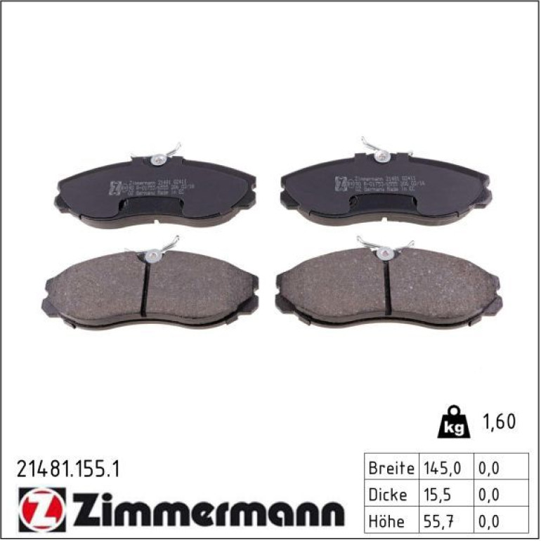 Bremsbelagsatz, Scheibenbremse 21481.155.1 Bremsbelagsatz, Scheibenbremse 21481.155.1