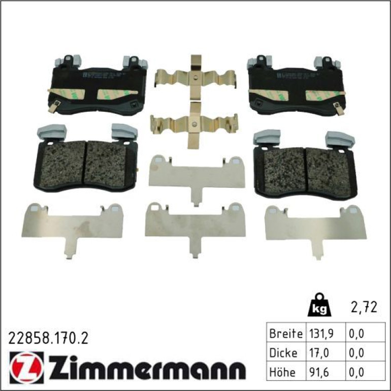 Bremsbelagsatz, Scheibenbremse 22858.170.2 Bremsbelagsatz, Scheibenbremse 22858.170.2
