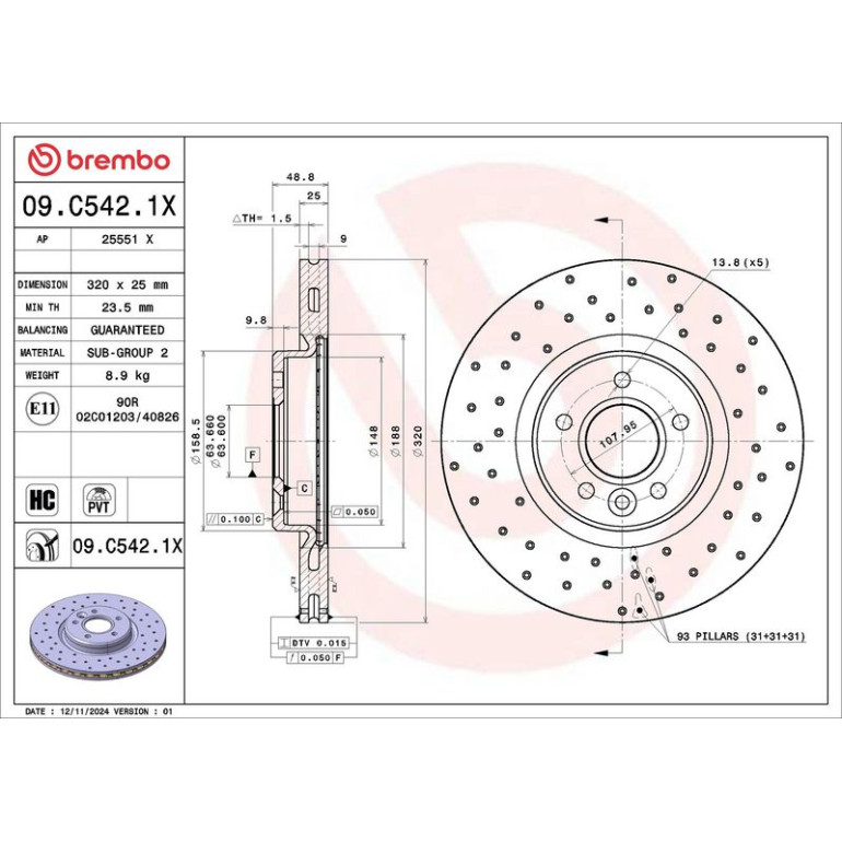 Bremsscheibe 09.C542.1X Bremsscheibe 09.C542.1X