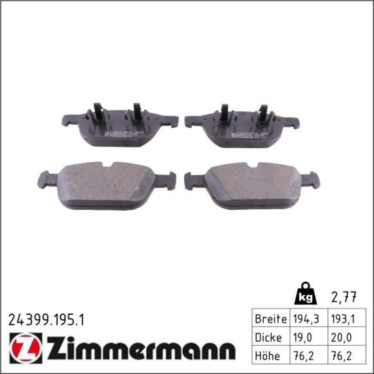 Bremsbelagsatz, Scheibenbremse 24399.195.1 Bremsbelagsatz, Scheibenbremse 24399.195.1