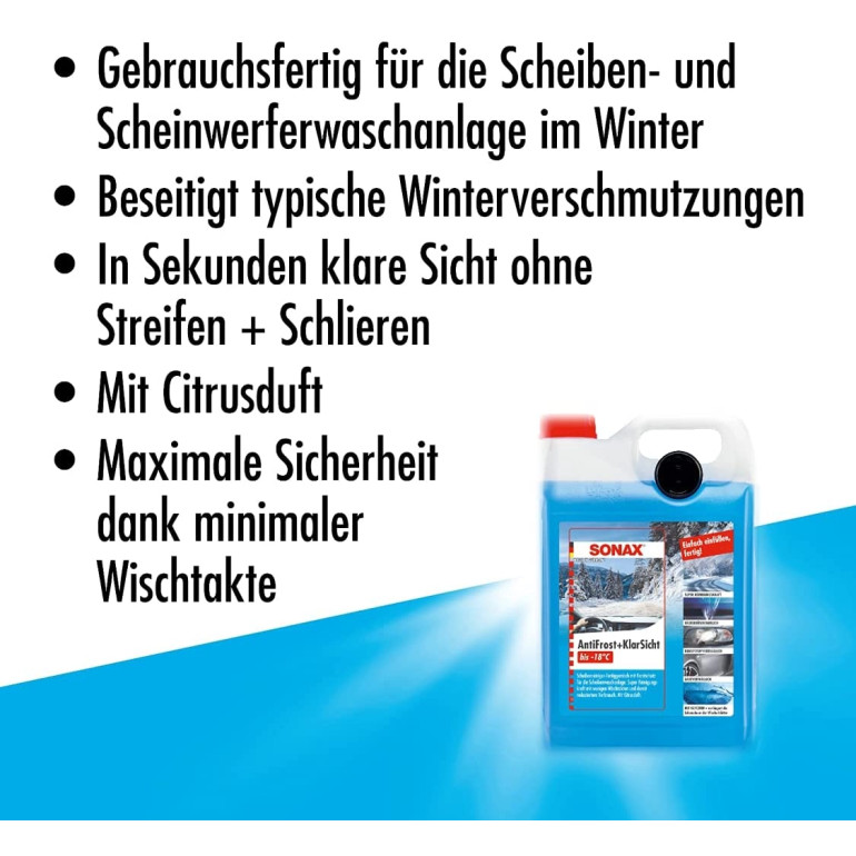 SONAX 01345000 Scheibenfrostschutz bis -18°C Citrus, 5L SONAX 01345000 Scheibenfrostschutz bis -18°C Citrus, 5L