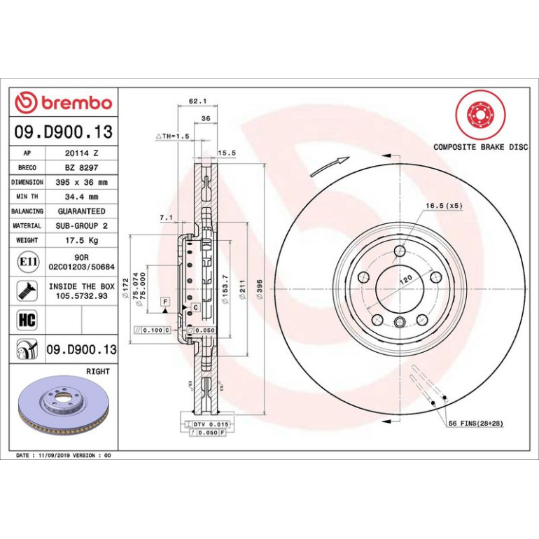 Bremsscheibe 09.D900.13