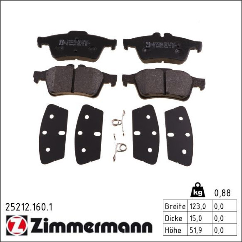 Bremsbelagsatz, Scheibenbremse 25212.160.1 Bremsbelagsatz, Scheibenbremse 25212.160.1