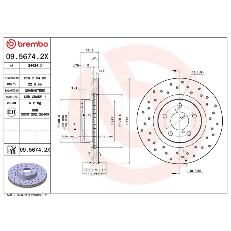 Bremsscheibe 09.5674.2X Bremsscheibe 09.5674.2X