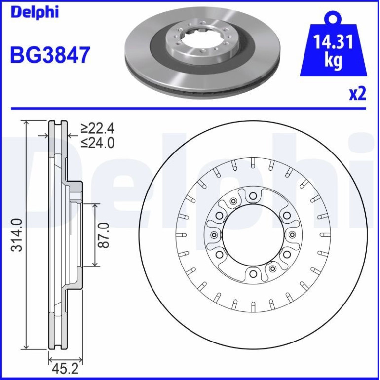 Bremsscheibe BG3847 Bremsscheibe BG3847