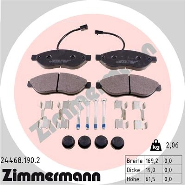 ZIMMERMANN Bremsscheiben Ø280mm + Bremsbeläge Vorne für FIAT DUCATO (180.3013.20 + 24468.190.2) ZIMMERMANN Bremsscheiben Ø280mm + Bremsbeläge Vorne für FIAT DUCATO (180.3013.20 + 24468.190.2)
