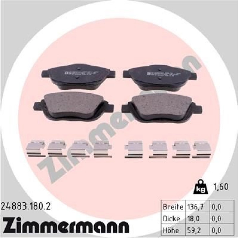 Bremsbelagsatz, Scheibenbremse 24883.180.2 Bremsbelagsatz, Scheibenbremse 24883.180.2
