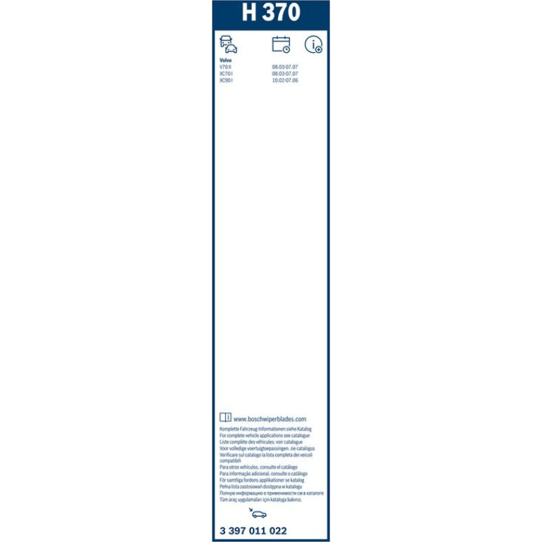 BOSCH H 370 Scheibenwischer Rear 3 397 011 022 BOSCH H 370 Scheibenwischer Rear 3 397 011 022