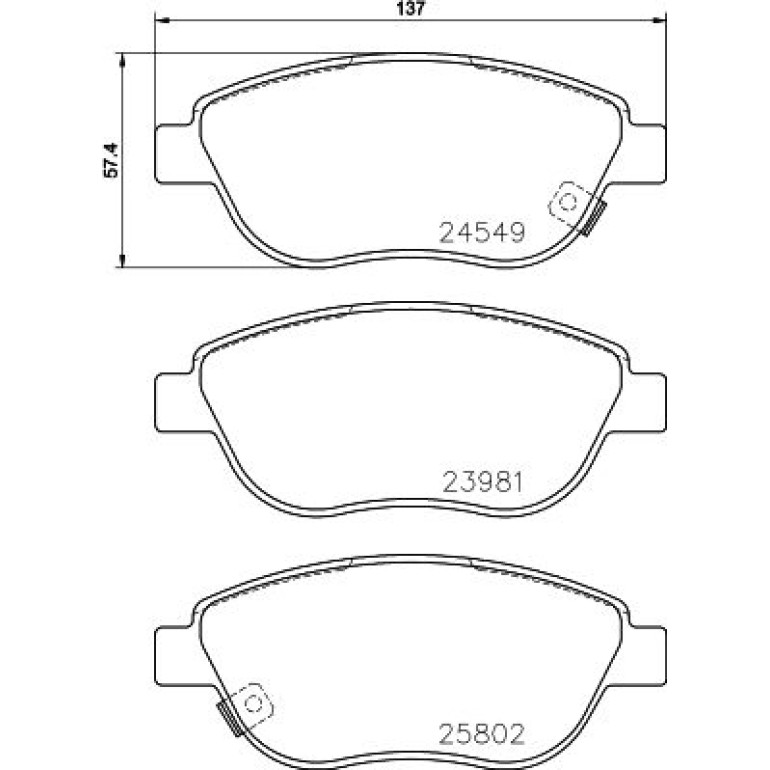 Bremsbelagsatz, Scheibenbremse 8DB 355 020-881 Bremsbelagsatz, Scheibenbremse 8DB 355 020-881