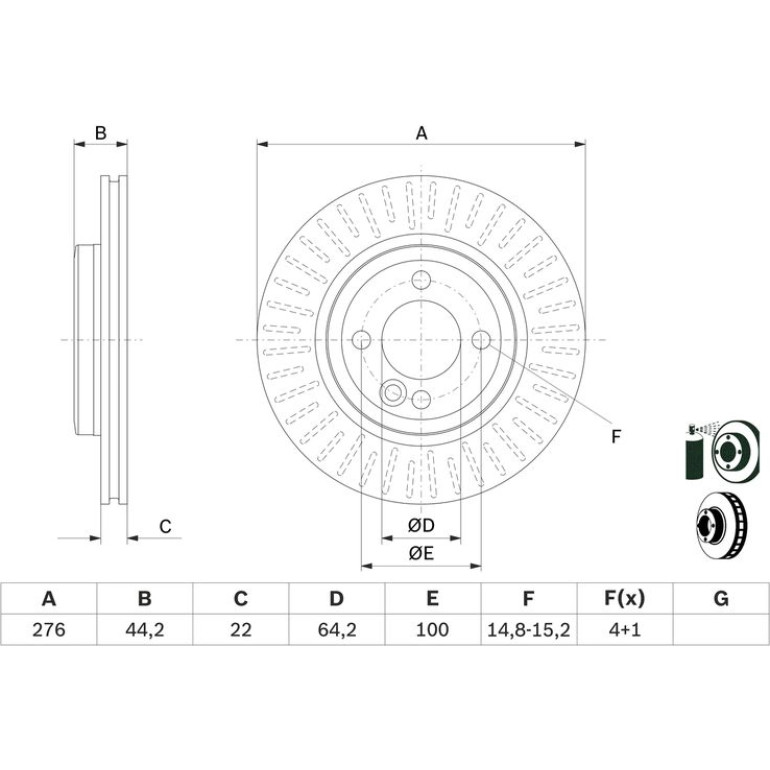 BOSCH 0 986 479 B39 Bremsscheibe 276mm für MINI Schrägheck, Cabrio 4x100, Belüftet, beschichtet, hochgekohlt BOSCH 0 986 479 B39 Bremsscheibe 276mm für MINI Schrägheck, Cabrio 4x100, Belüftet, beschichtet, hochgekohlt