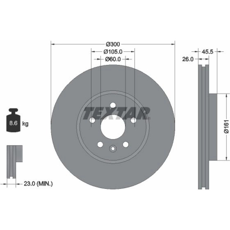 TEXTAR PRO 92243303 Bremsscheibe Ø300mm innenbelüftet, beschichtet, ohne Radlager TEXTAR PRO 92243303 Bremsscheibe Ø300mm innenbelüftet, beschichtet, ohne Radlager