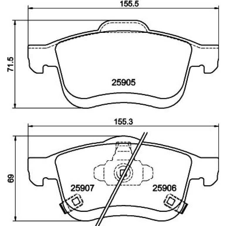 Bremsbelagsatz, Scheibenbremse 8DB 355 021-801 Bremsbelagsatz, Scheibenbremse 8DB 355 021-801