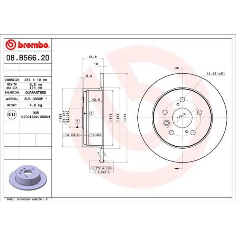 Bremsscheibe 08.B566.21 Bremsscheibe 08.B566.21