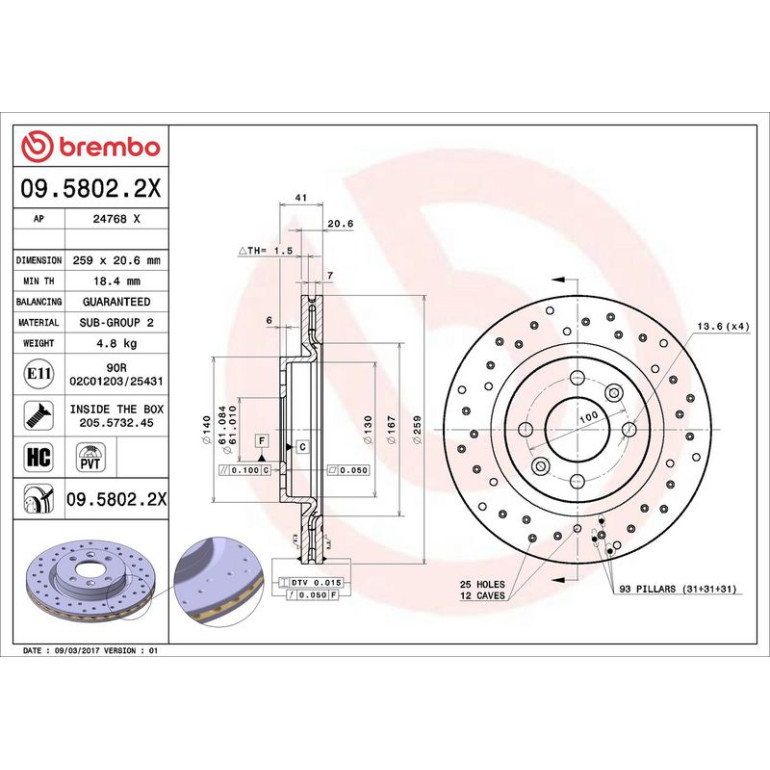Bremsscheibe 09.5802.2X