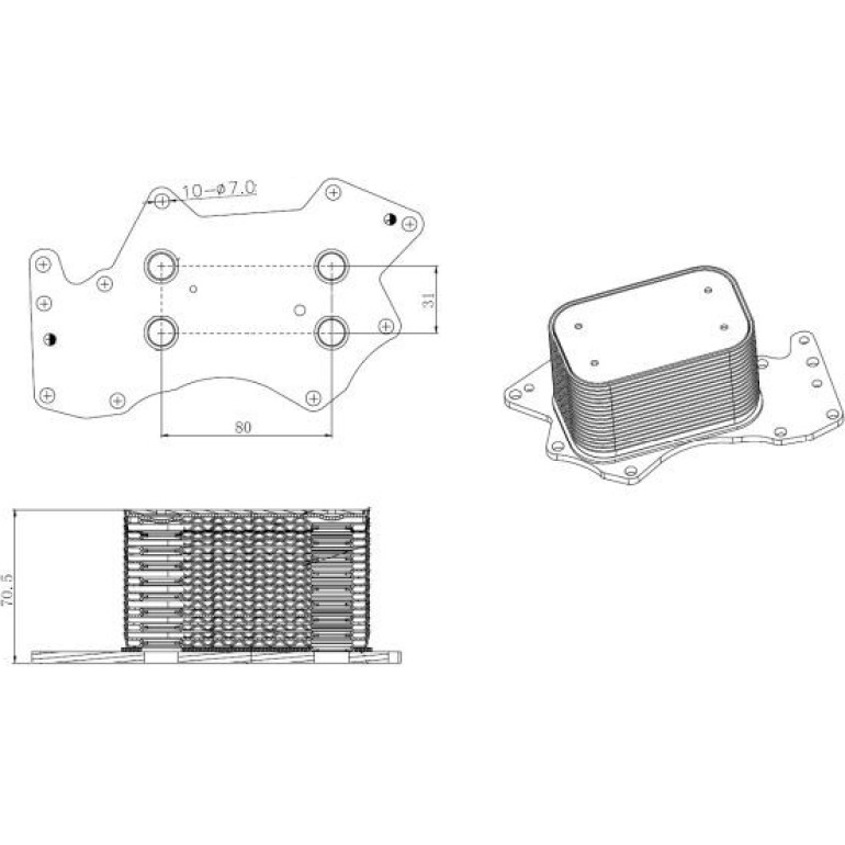 Ölkühler, Motoröl 31816 Ölkühler, Motoröl 31816