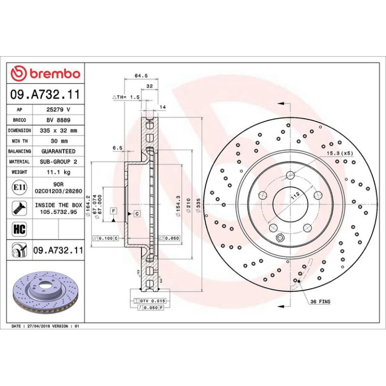 Bremsscheibe 09.A732.11