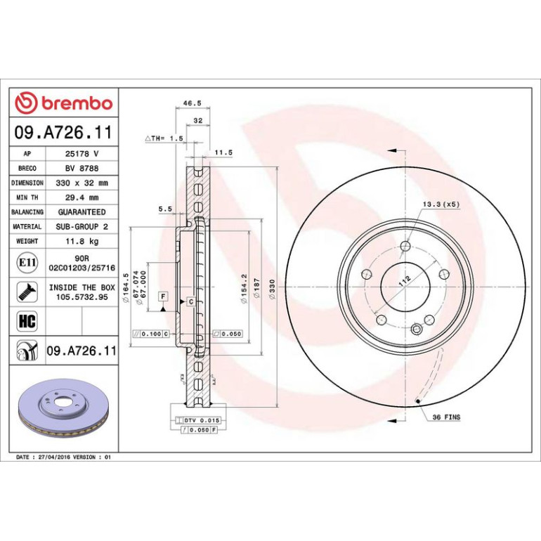 Bremsscheibe 09.A726.11