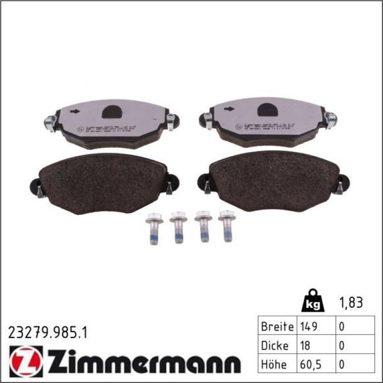 Bremsbelagsatz, Scheibenbremse 23279.985.1 Bremsbelagsatz, Scheibenbremse 23279.985.1