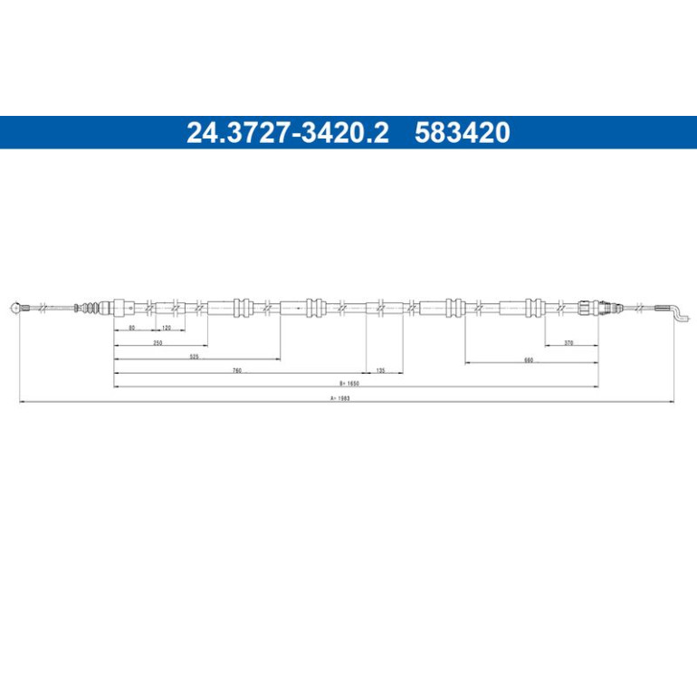 Seilzug, Feststellbremse 24.3727-3420.2 Seilzug, Feststellbremse 24.3727-3420.2