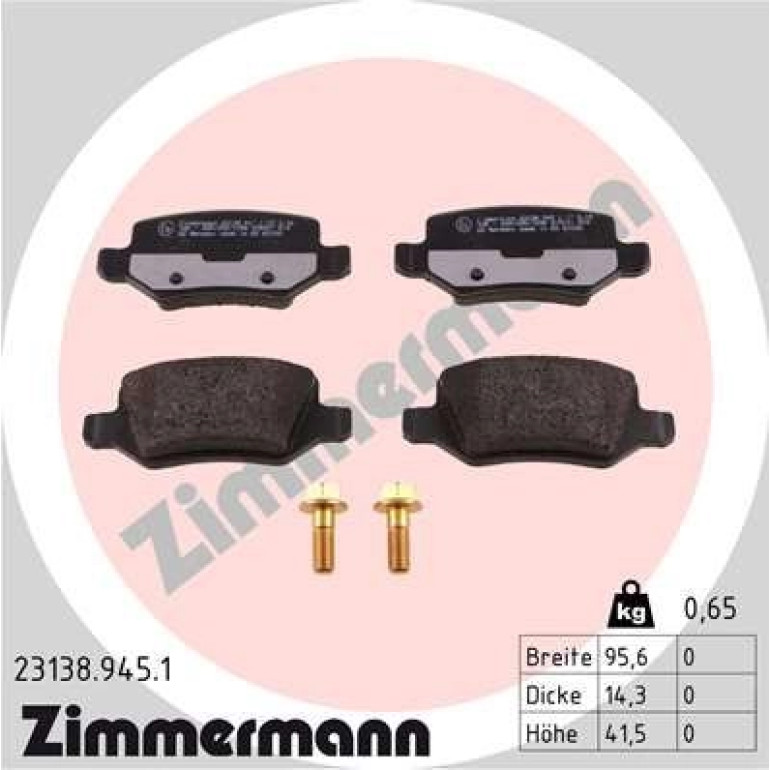 Bremsbelagsatz, Scheibenbremse 23138.945.1 Bremsbelagsatz, Scheibenbremse 23138.945.1